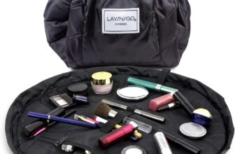 Lay flat cosmetic bag