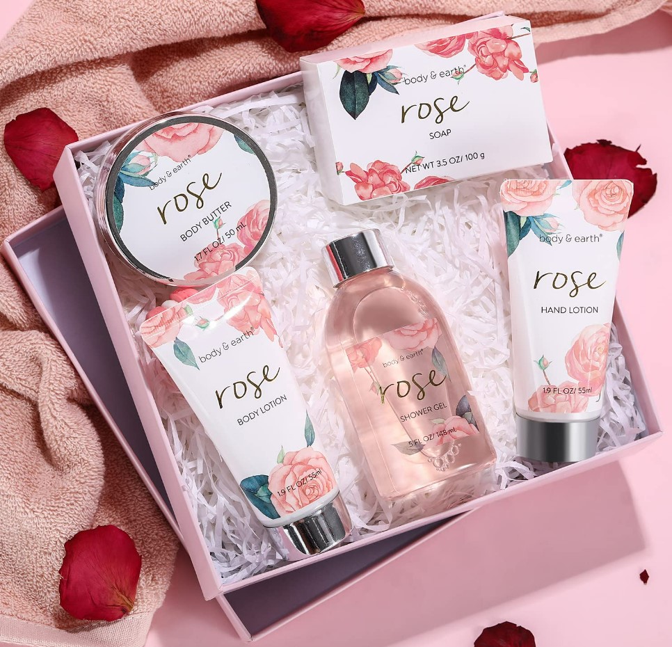 Body & Earth 5 Piece Rose Spa Set: Your Ultimate At-Home Spa Experience