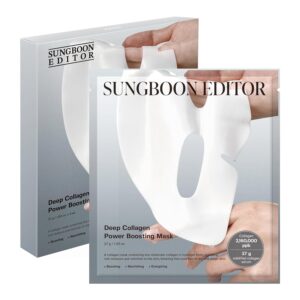  SUNGBOON EDITOR Deep Collagen Overnight Mask 37gx4ea | The real collagen 2,160,000ppb | Facial Hydrogel Masks with low molecular weight collagen for