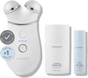 NuFACE Trinity+ Microcurrent Facial Device Kit - FDA Cleared Face Sculpting & Neck Tightening Device to Contour Cheeks & Brows + Microcurrent Gel...