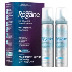 Rogaine for Women 5% Minoxidil Foam, Growth Treatment for Thinning & Hair Loss, Once-A-Day Unscented Topical Foam, Regrow Fuller Thicker Hair